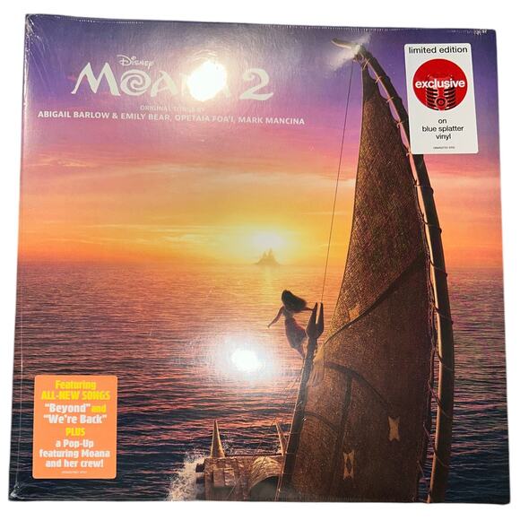 Various Artists - Moana 2 Limited Edition Blue Splatter Vinyl Disney - Picture 1 of 2